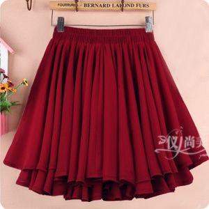 New Red Flowy Skirt Ladies Fashion